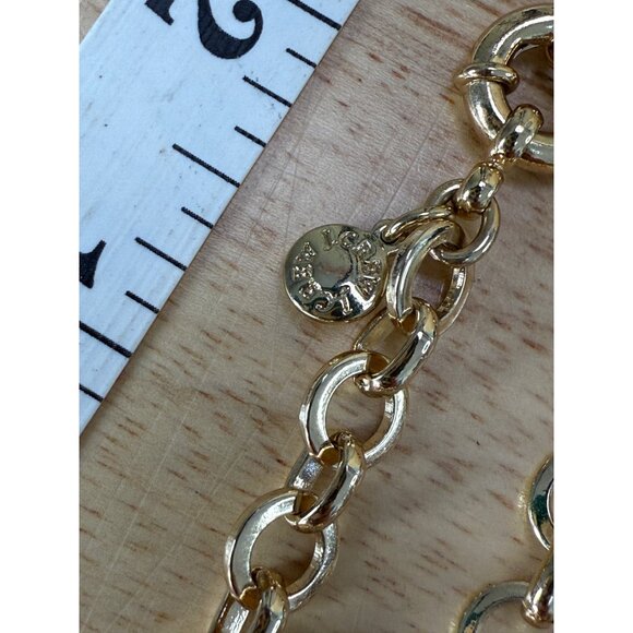 J. Crew Gold Tone Statement Necklace With Black Faceted Stones Adjustable Chain - Picture 9 of 11